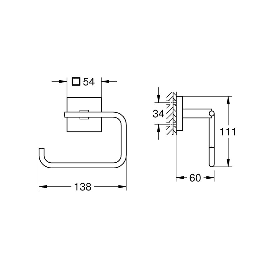 GROHE 409782430 - Support pour rouleau de papier toilette START CUBE noir