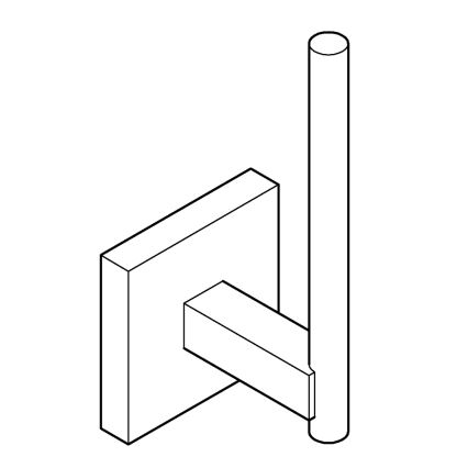 GROHE 40979DC0 - Porte-rouleau de réserve pour papier toilette START CUBE chrome brillant