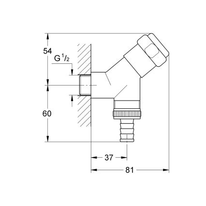 GROHE 41010000 - Robinet d'arrêt EGGEMANN DN 15 chromé brillant