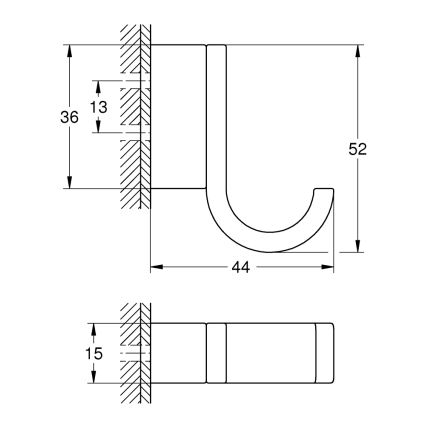 GROHE 41039DL0 - Koperen badjashaak SELECTION 5,2 x 1,5 x 4,4 cm