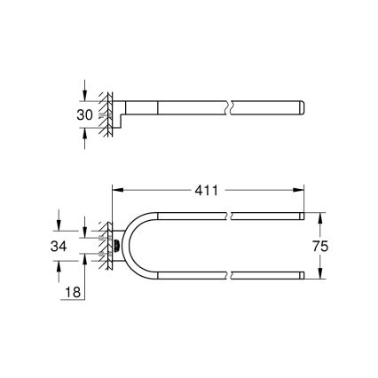 GROHE 41059000 - Dubbele handdoekhouder SELECTION 411 mm glanzend chroom