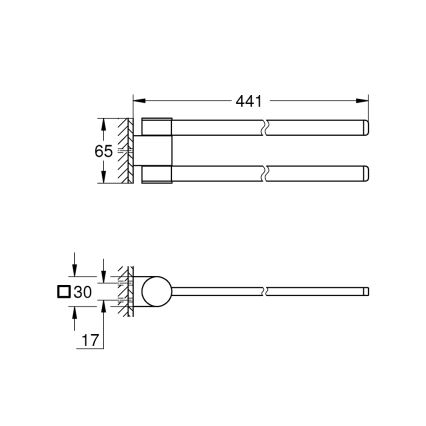 GROHE 41063000 - Porte-serviettes SELECTION 441 mm chrome brillant