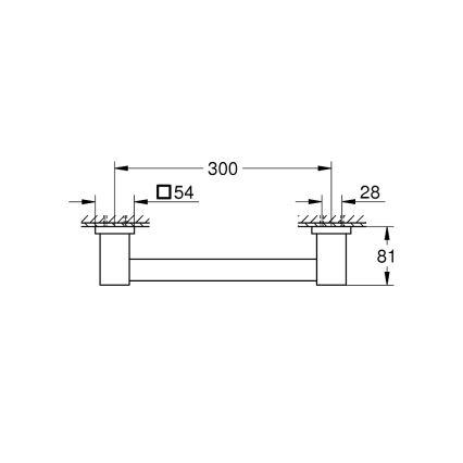 GROHE 410942430 - Badgreep START CUBE 354 mm zwart