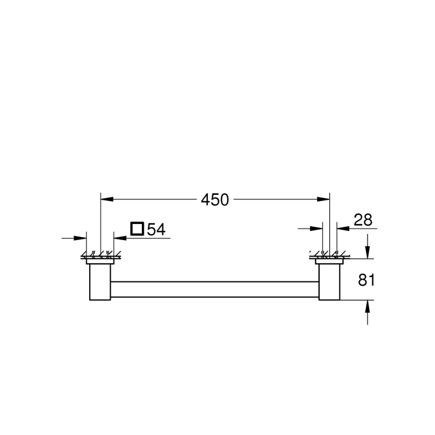 GROHE 410952430 - Barre d'appui pour baignoire START CUBE 504 mm noire