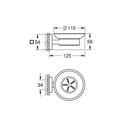 GROHE 41096000 - Porte-savon START CUBE 110 × 56 × 125 mm chromé brillant