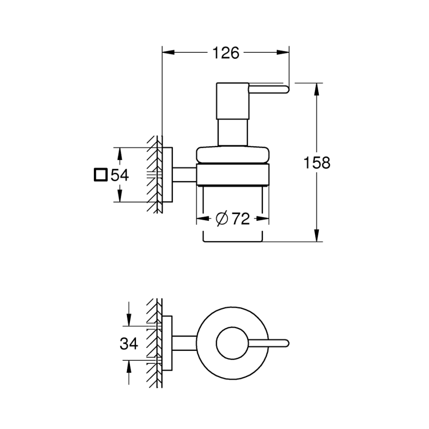 GROHE 410982430 - Dispenser voor vloeibare zeep START CUBE 158 × 126 × 72 mm zwart