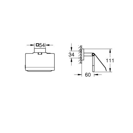 GROHE 41102000 - Porte-rouleau de papier toilette START CUBE chrome brillant
