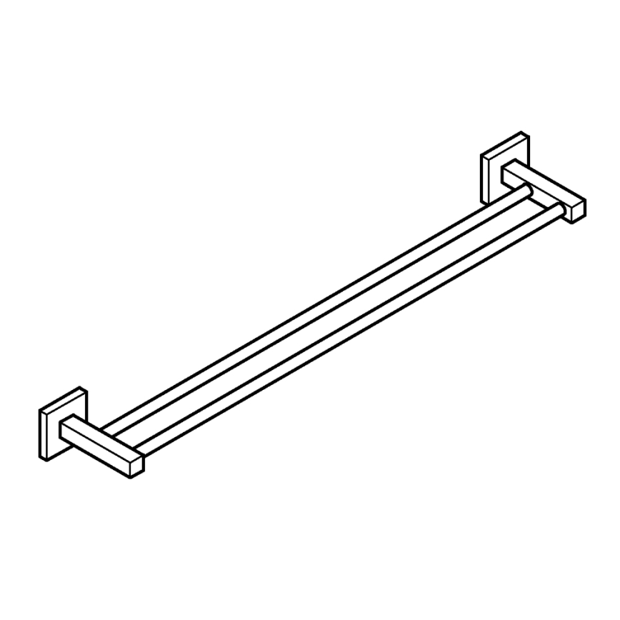 GROHE 41104000 - Porte-serviettes à deux bras START CUBE 654 mm chrome brillant