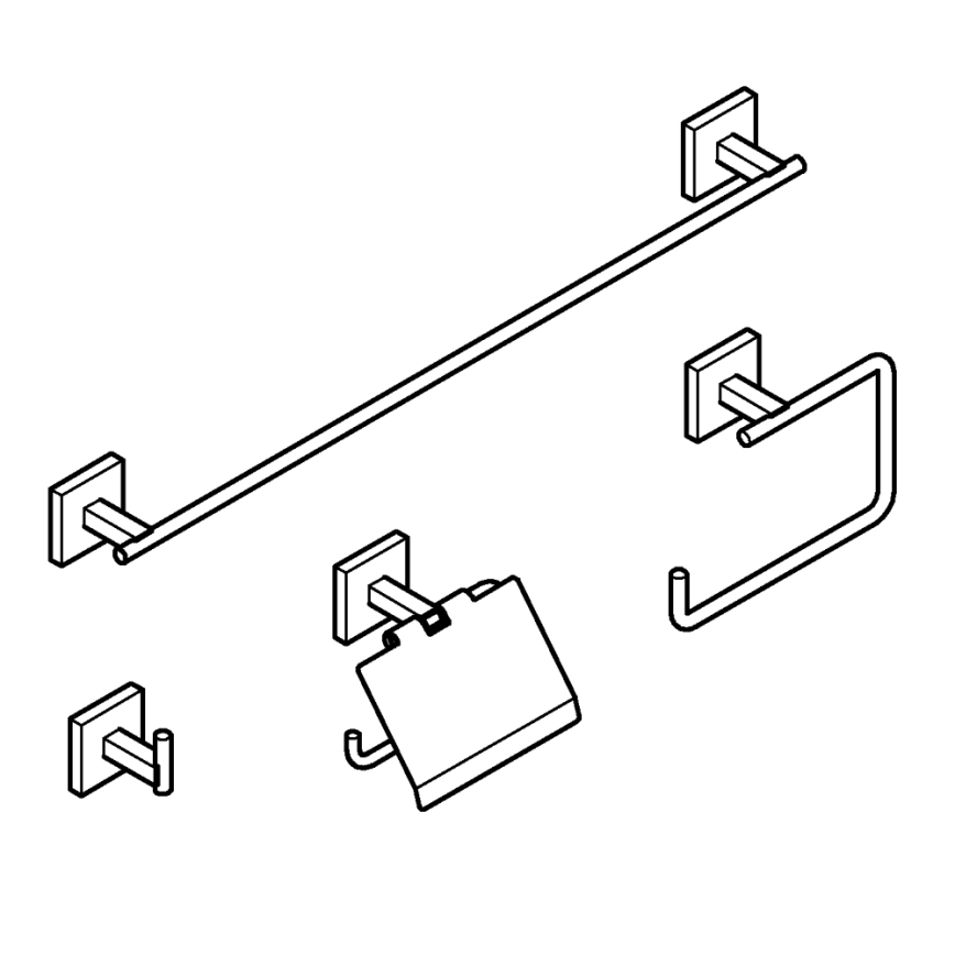 GROHE 411152430 - Accessoireset START CUBE 558 mm, zwart