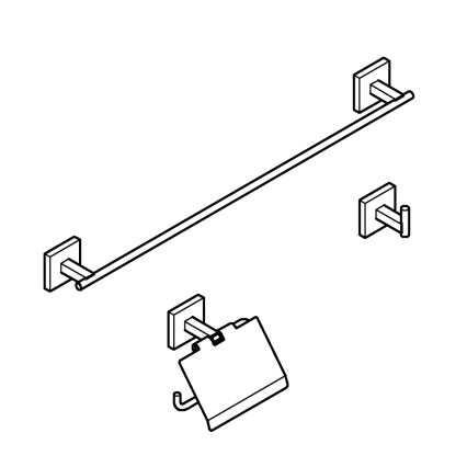 GROHE 41124000 - Accessoireset START CUBE 558 mm glanzend chroom