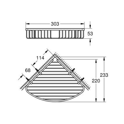 GROHE 41172000 - Étagère d'angle QUICKFIX START COSMOPOLITAN 30,3 × 5,3 cm, finition chromée