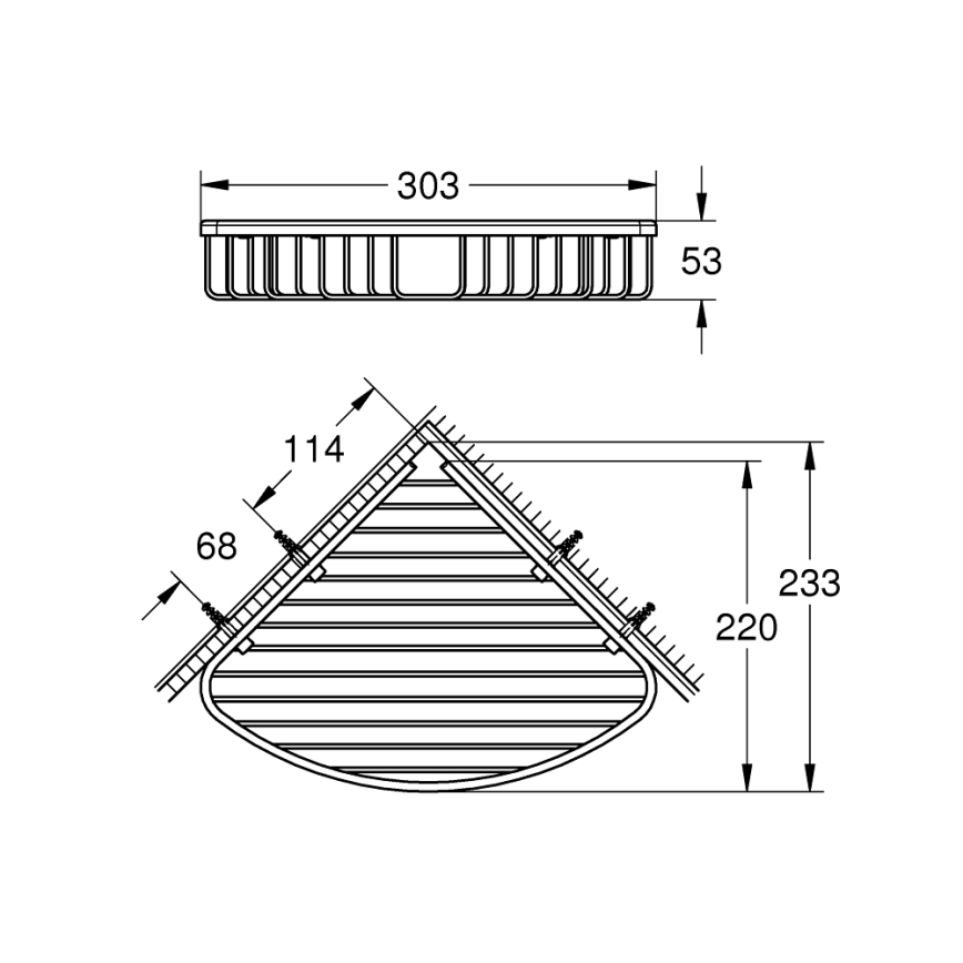 GROHE 41172000 - Étagère d'angle QUICKFIX START COSMOPOLITAN 30,3 × 5,3 cm, finition chromée