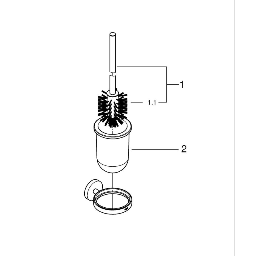GROHE 41185DC0 - Ensemble de nettoyage pour WC ESSENTIALS en acier inoxydable