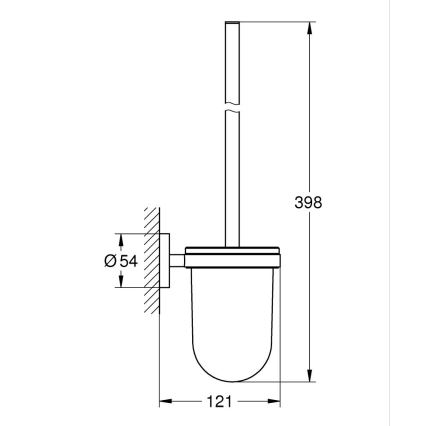 GROHE 41185DC0 - Ensemble de nettoyage pour WC ESSENTIALS en acier inoxydable