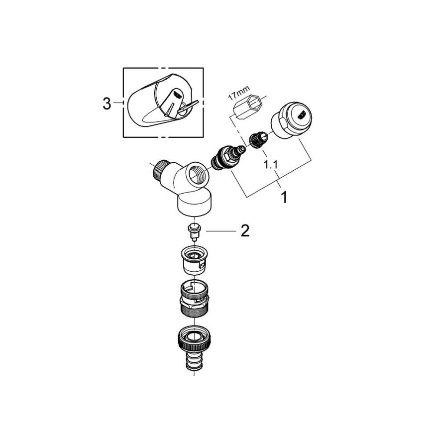 GROHE 41190000 - Ensemble de robinetterie DN 15 chromé brillant