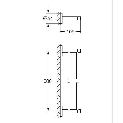 GROHE 412032430 - Tweearmige handdoekhouder START 654 mm zwart