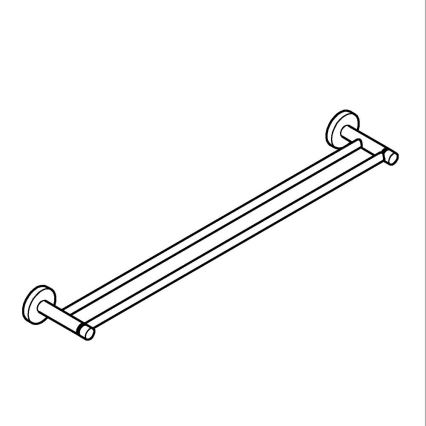GROHE 41203DC0 - Porte-serviettes à deux bras START 654 mm en acier inoxydable