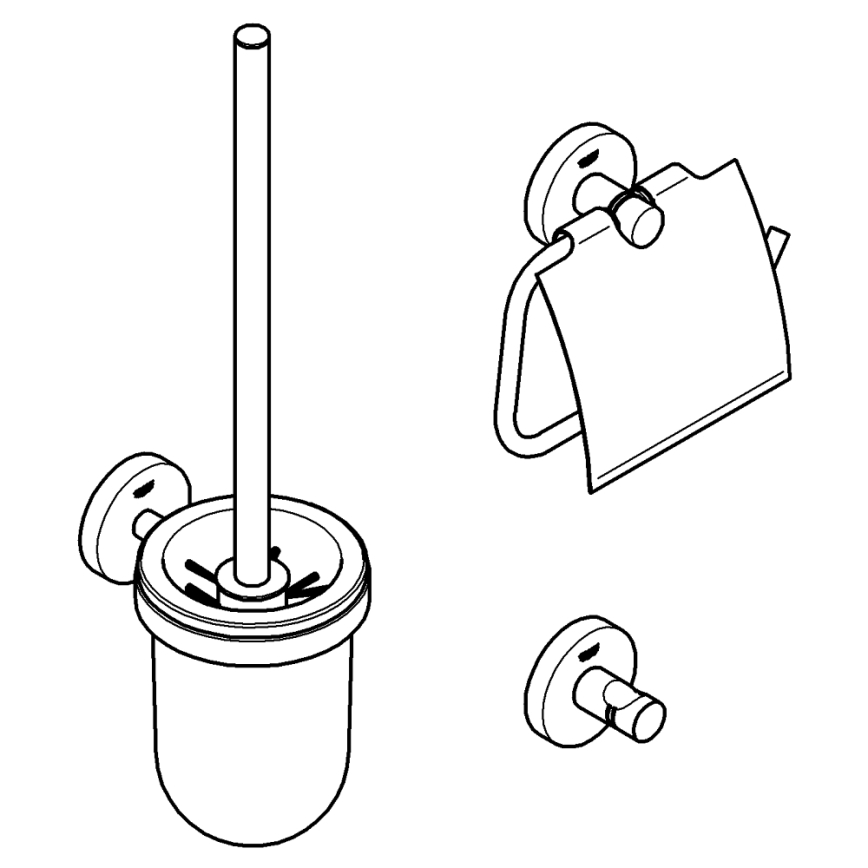GROHE 41204DC0 - 3-in-1 START toiletaccessoireset, roestvrij staal