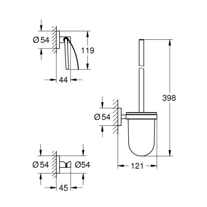 GROHE 41204DC0 - Kit d'accessoires pour WC 3 en 1 START en inox