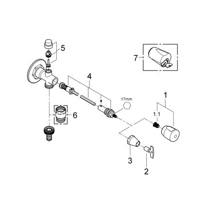 GROHE 41208000 - Buitenwandkraan EUROTEC DN 15, glanzend chroom