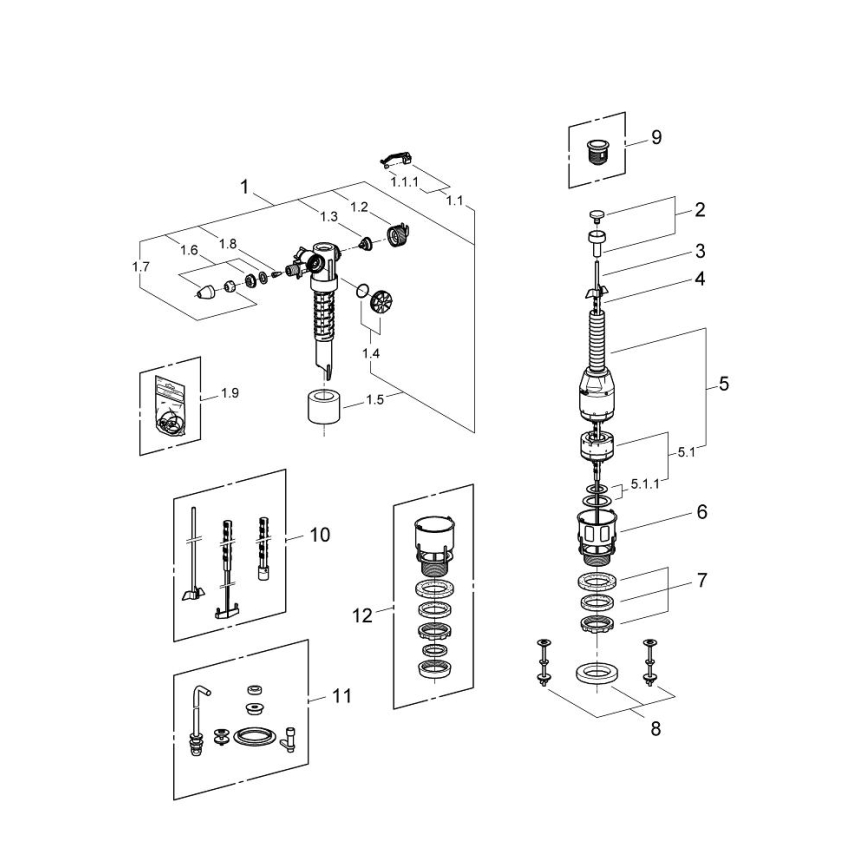 GROHE 43907PI0 - Vervangingsset voor keramische stortbakken