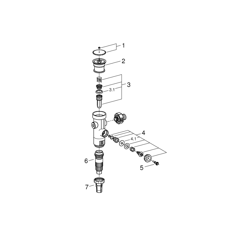 GROHE 43996000 - Drukspoelventiel RONDO 3”