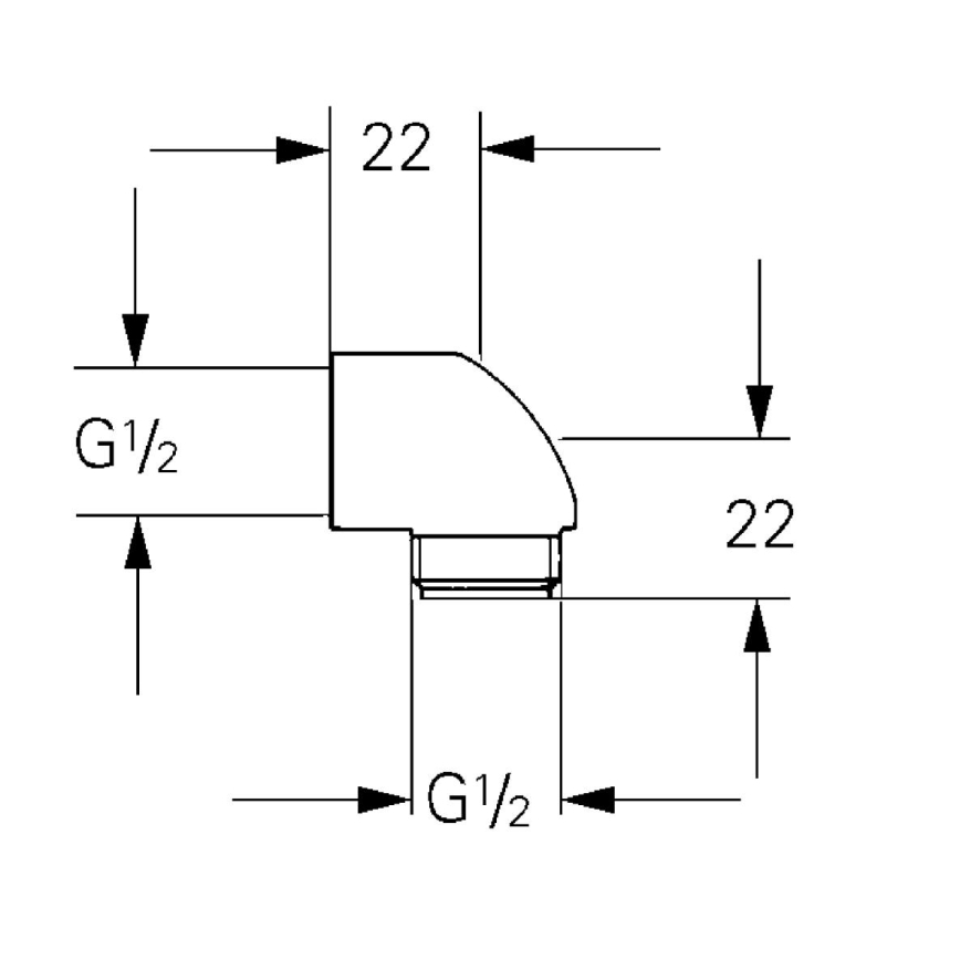 GROHE 45304000 - Douchebocht DN 15 × DN 15 glanzend chroom