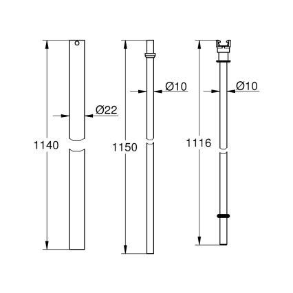 GROHE 48053000 - Doucheverlengstuk voor latere montage, verlengd met 15 cm, glanzend chroom