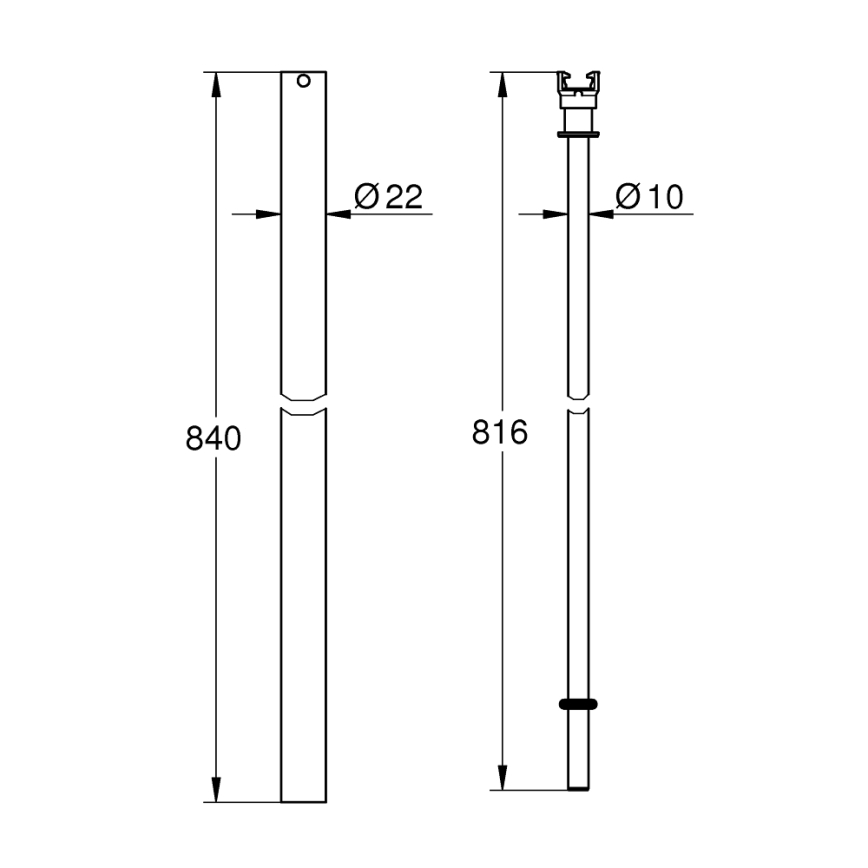 GROHE 48515000 - Barre pour système de douche, chrome brillant