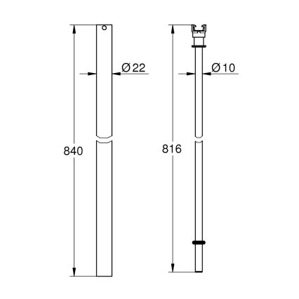 GROHE 48515000 - Douchestang voor douchesysteem, glanzend chroom