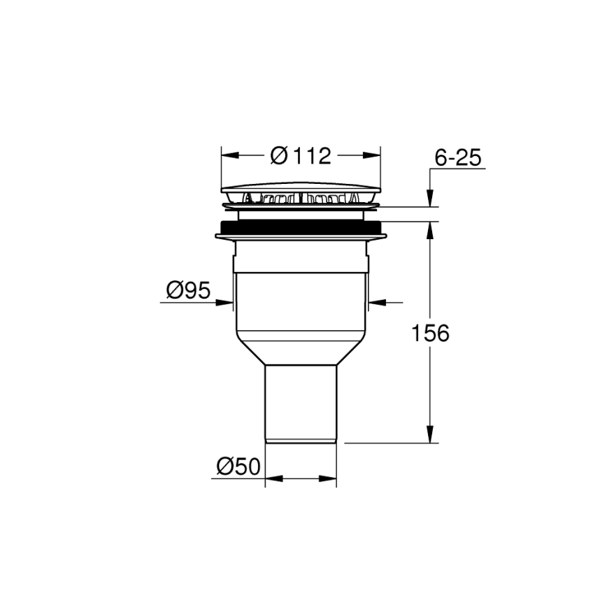 GROHE 49533000 - Ensemble de vidage Ø 112 mm chromé brillant