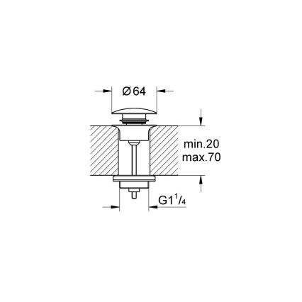 GROHE 65807DC0 - Ensemble de vidage en acier inoxydable