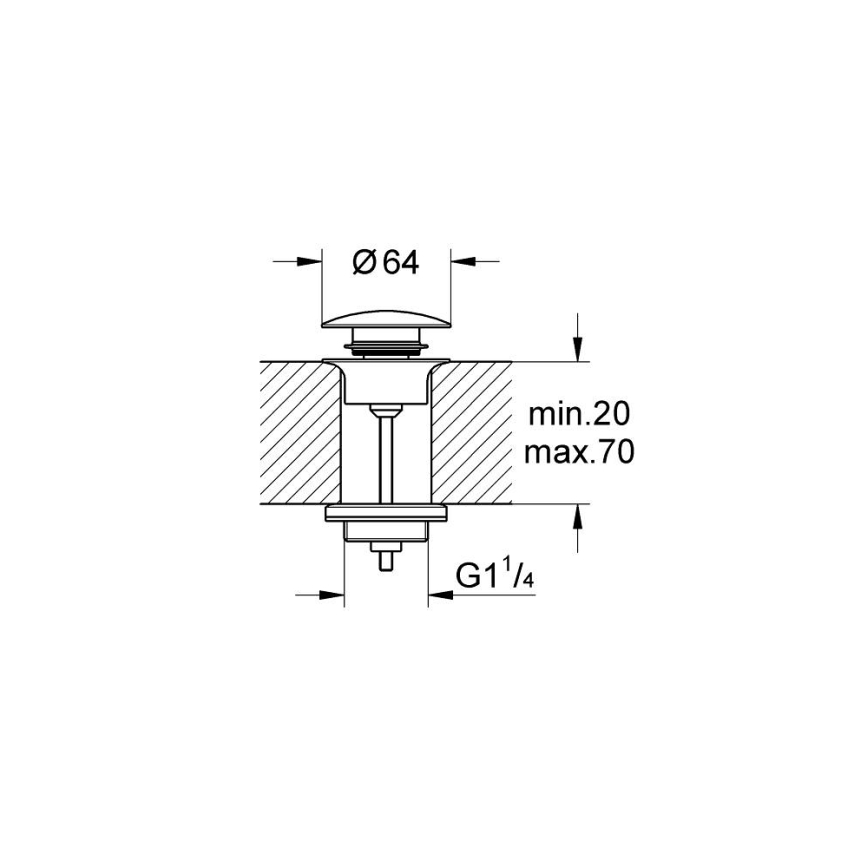 GROHE 65807DC0 - Ensemble de vidage en acier inoxydable