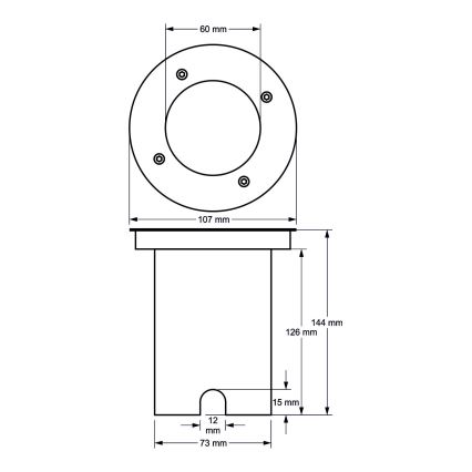 Grondspot voor buiten 1xGU10/35W/230V IP67 mat chroom