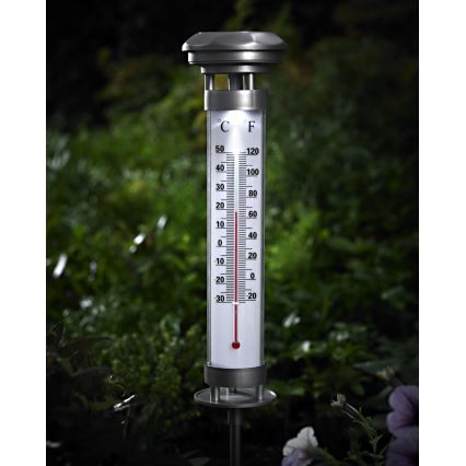 Grundig 89640 - LED zonne-lamp met thermometer 1xLED/1,2V 600 mAh IP44