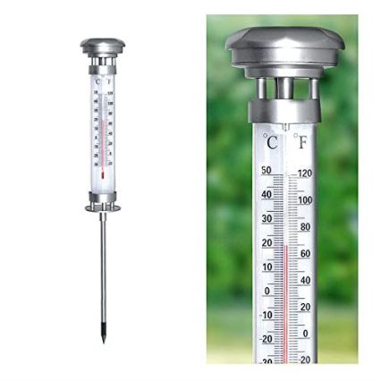 Grundig 89640 - LED zonne-lamp met thermometer 1xLED/1,2V 600 mAh IP44