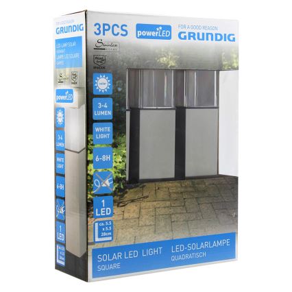 Grundig 90048 - SET 3x Solar lamp LED/5,5x28cm