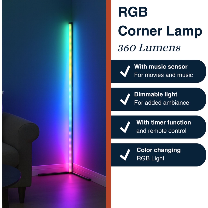 Grundig - Dimbare LED RGBW vloerlamp LED/6W/230V + afstandsbediening