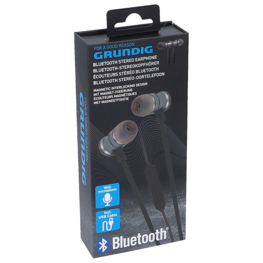 Grundig - Écouteurs Bluetooth avec microphone noir