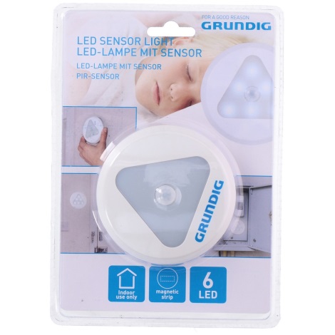 Grundig - Lampe d'orientation LED avec détecteur 6xLED/3xAAA