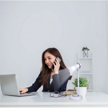 Grundig - LED tafellamp met draadloos opladen en luidspreker 3-in-1 LED/15W/5V