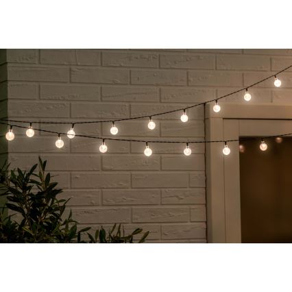 Grundig - Dimbaar LED zonne-lichtsnoer 50xLED/8 functies 9,35m warm wit 1200 mAh IP44 + afstandsbediening