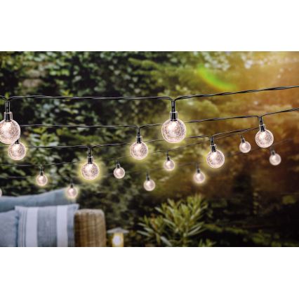 Grundig - LED dimbare solarverlichting 50xLED/8 functies 9,35m IP44 warm wit 600 mAh + afstandsbediening