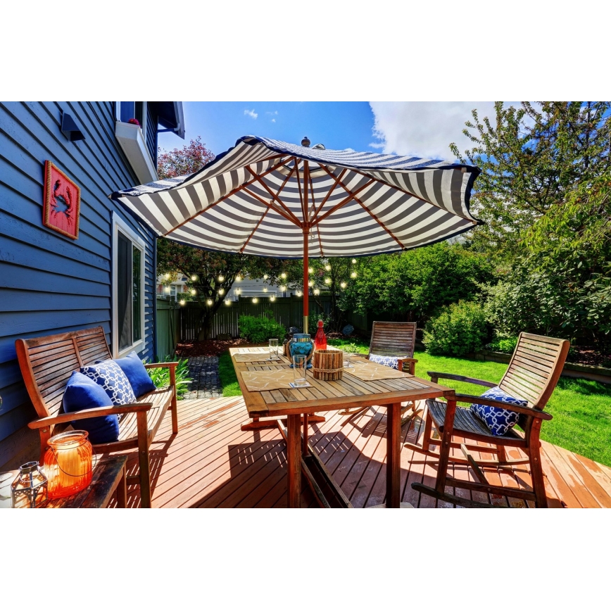 Grundig - LED dimbare solarverlichting 50xLED/8 functies 9,35m warm wit 1200 mAh + afstandsbediening