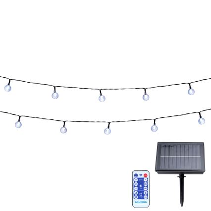Grundig - LED dimbare solarverlichting 50xLED/8 functies 9,35m warm wit 1200 mAh + afstandsbediening