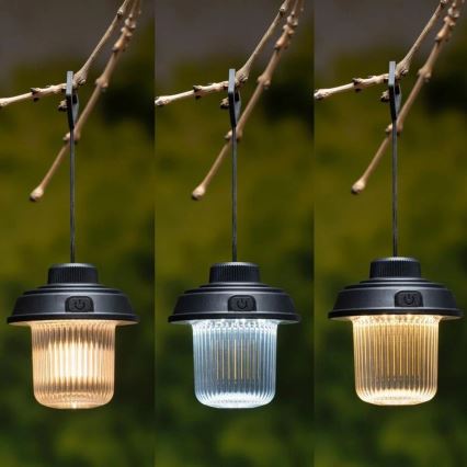 Grundig - LED-kampeerlamp LED/3xAA 3000/4500/6000K IP44 zwart