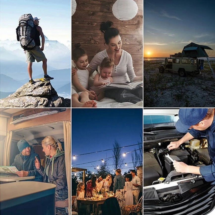 Grundig - LED-kampeerlamp LED/3xAA 3000/4500/6000K IP44 zwart