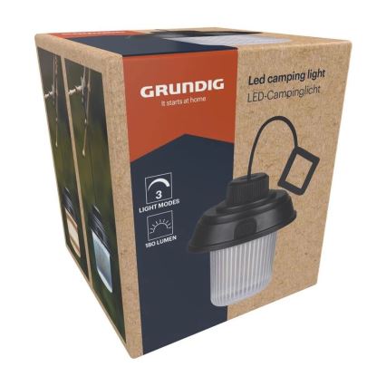 Grundig - LED-kampeerlamp LED/3xAA 3000/4500/6000K IP44 zwart