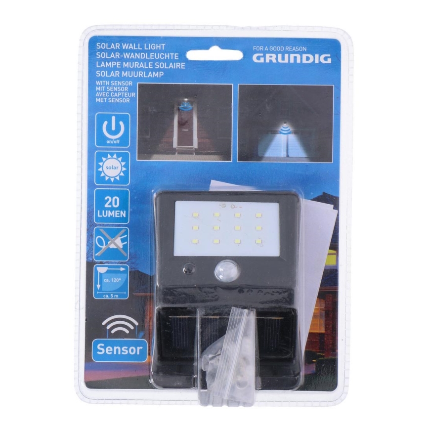 Grundig - LED-lamp op zonne-energie met een sensor 1xLED/0,25W/1xAA 600 mAh