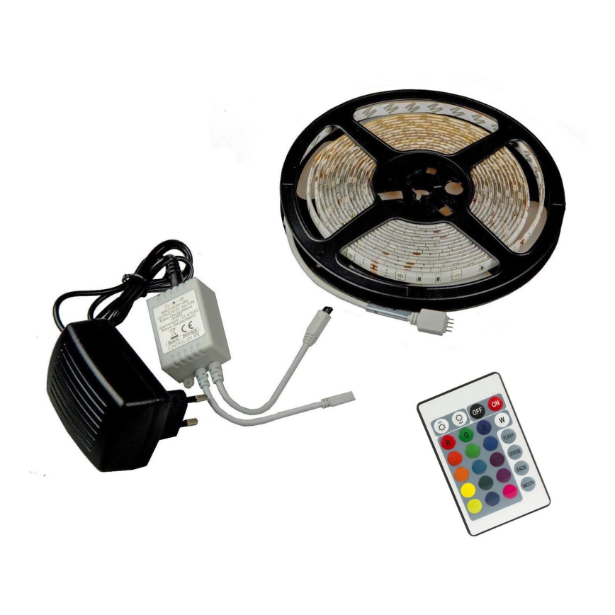 Grundig - LED RGB dimbare strip 5m LED/24W/230V + afstandsbediening IP44